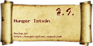 Hunger István névjegykártya